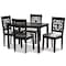 Baxton Studio Jackson Grey Upholstered and Espresso Wood 5-Piece Dining Set 166-10763-8026 - alternate 1